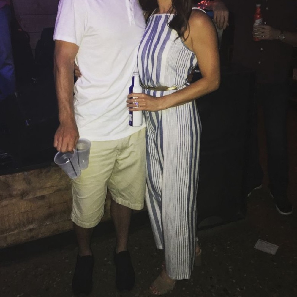 Angie Striped Square Neck Jumpsuit